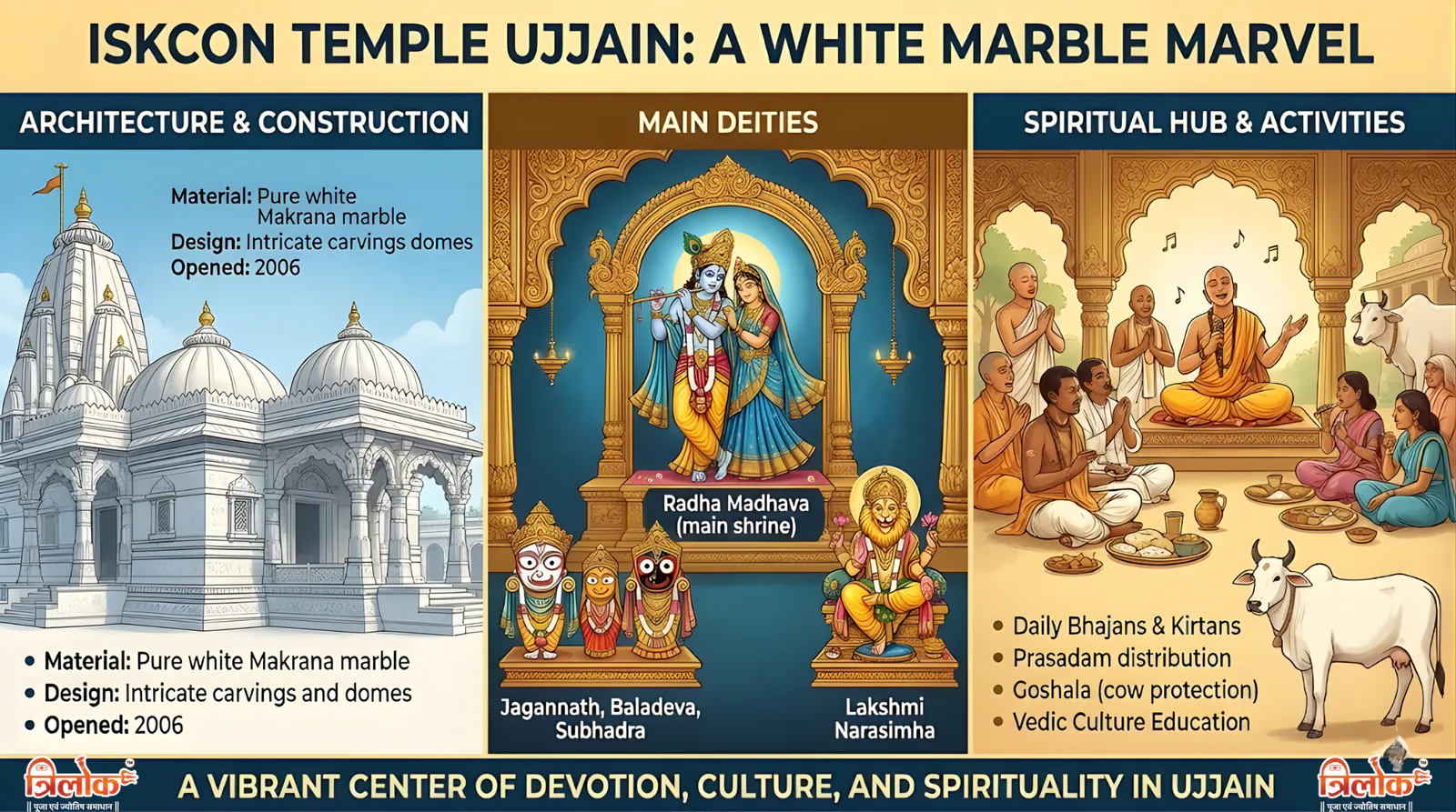 ISKCON Temple Ujjain: A White Marble Marvel